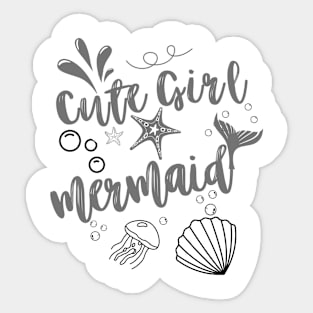 Cute Girl Meermaid Gift Sticker